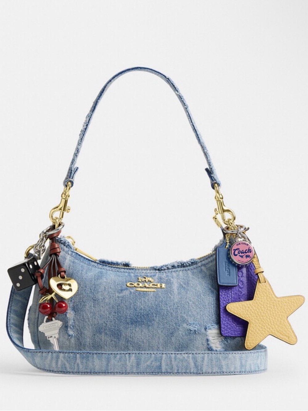 Coach Teri Shoulder Bag - Denim With All the Charms New With Tags Sold Out!